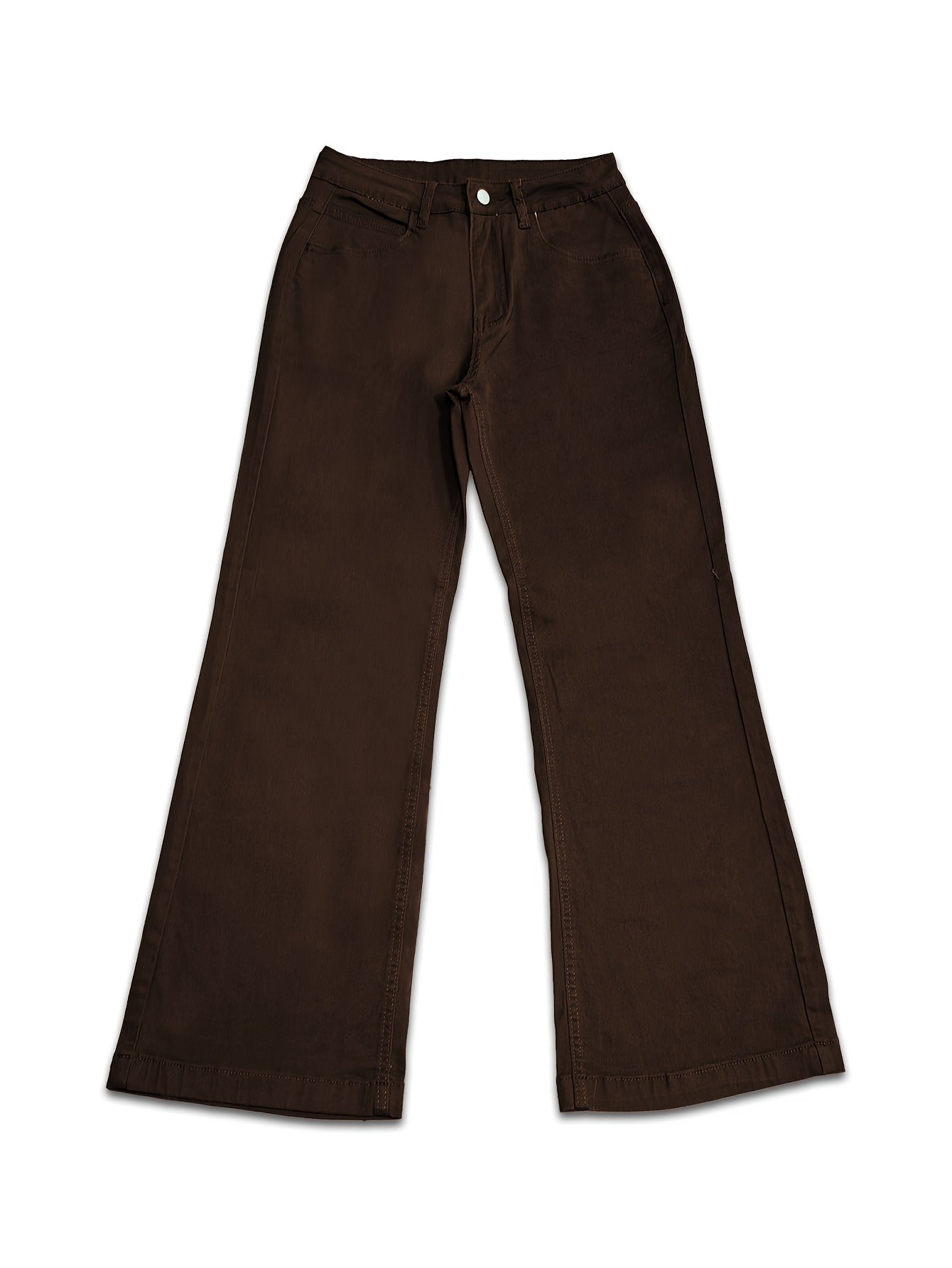 Y2K Retro Mid-Rise Dark Brown Wide-Leg Jeans
