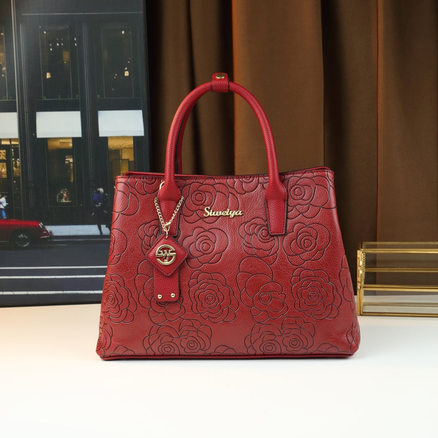 Thought Yaa Vintage Floral Embossed PU Handbag