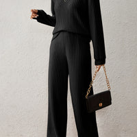 Spring and Autumn Long Sleeve Half-Zip Top and Pants