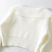 Four-Color Lapel Knit Pullover