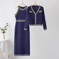 French Sweater Dress & Ribbed Jacket Set