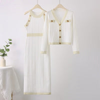 French Sweater Dress & Ribbed Jacket Set