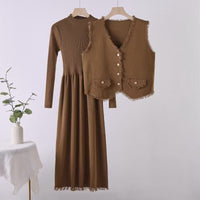 French Tassel Vest & Dress Set