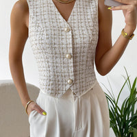 French Button Vest Blazer