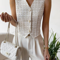 French Button Vest Blazer
