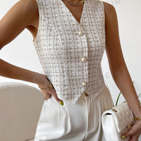 French Button Vest Blazer