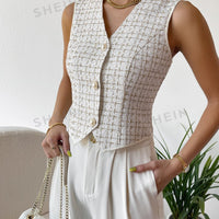 French Button Vest Blazer