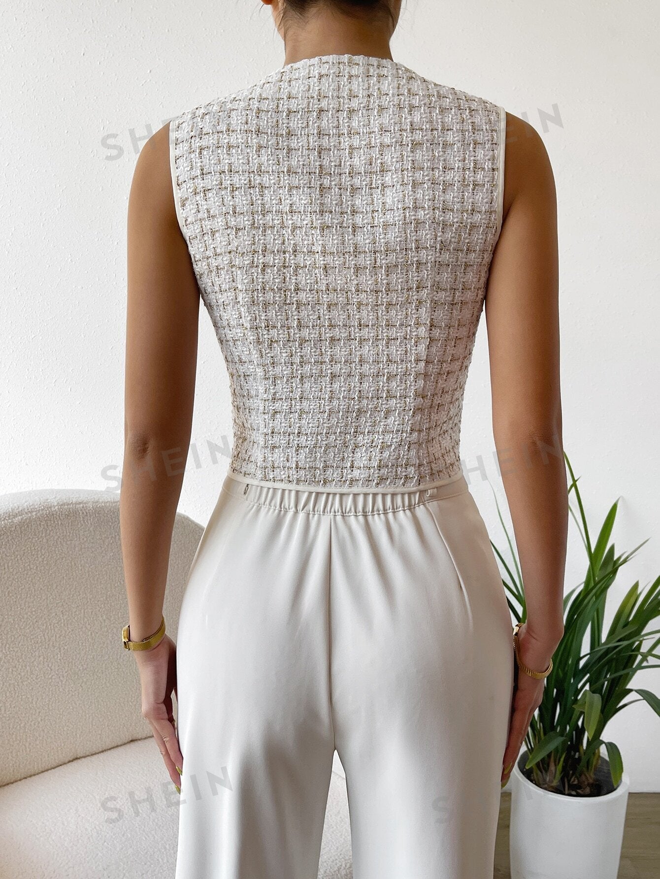 French Button Vest Blazer