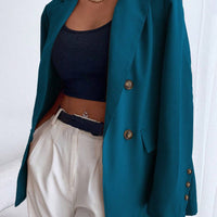 Frenchy Double Button Lapel Collar Blazer