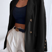 Frenchy Double Button Lapel Collar Blazer
