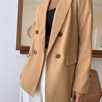 Frenchy Double Button Lapel Collar Blazer