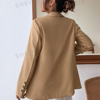 Frenchy Double Button Lapel Collar Blazer