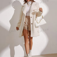 Frenchy Lapel Neck Single Breasted Teddy Coat