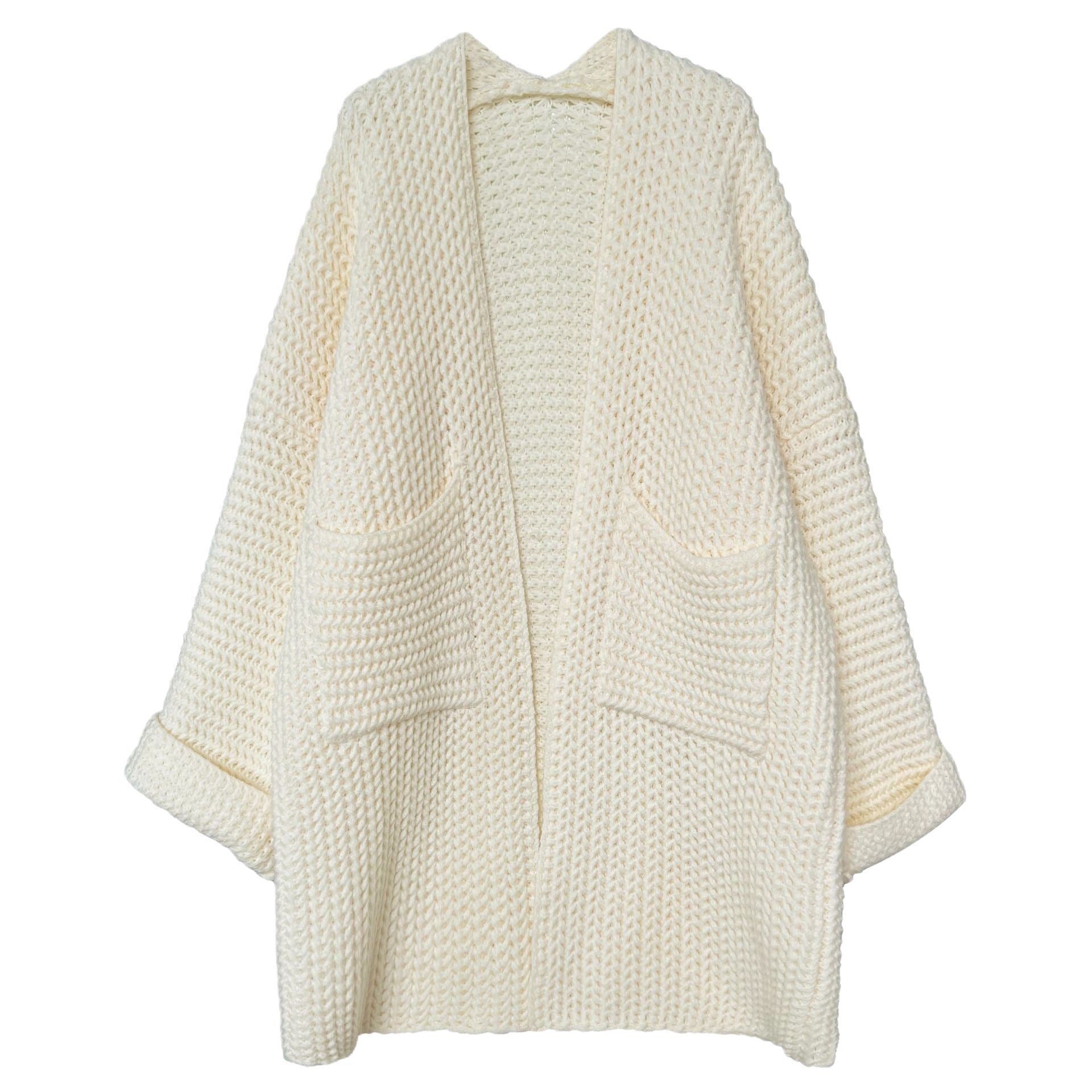 Loose Cotton Blend Pocket Cardigan