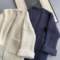 Loose Cotton Blend Pocket Cardigan