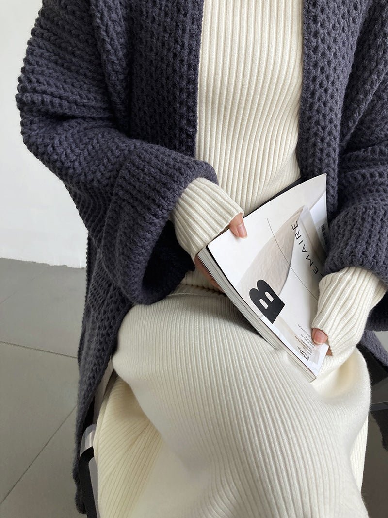 Loose Cotton Blend Pocket Cardigan