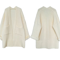 Loose Cotton Blend Pocket Cardigan