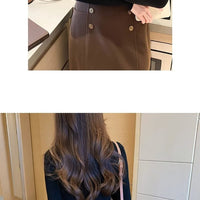 Hollow Knit Semi-Turtleneck Top