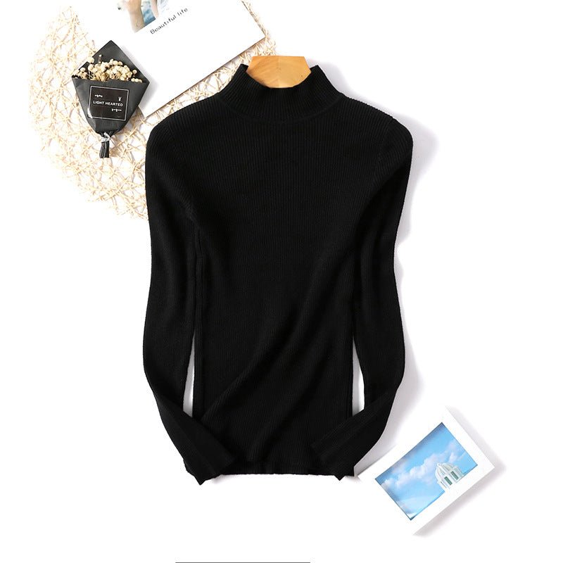 Slim Half-Turtleneck Bottoming Pullover