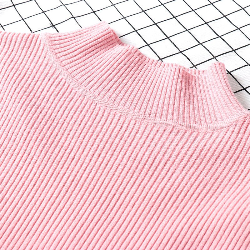 Slim Half-Turtleneck Bottoming Pullover