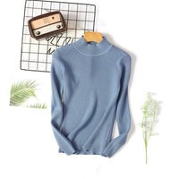 Slim Half-Turtleneck Bottoming Pullover