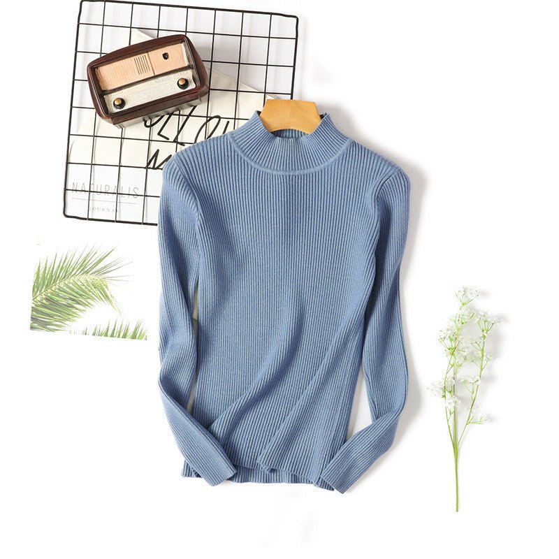 Slim Half-Turtleneck Bottoming Pullover