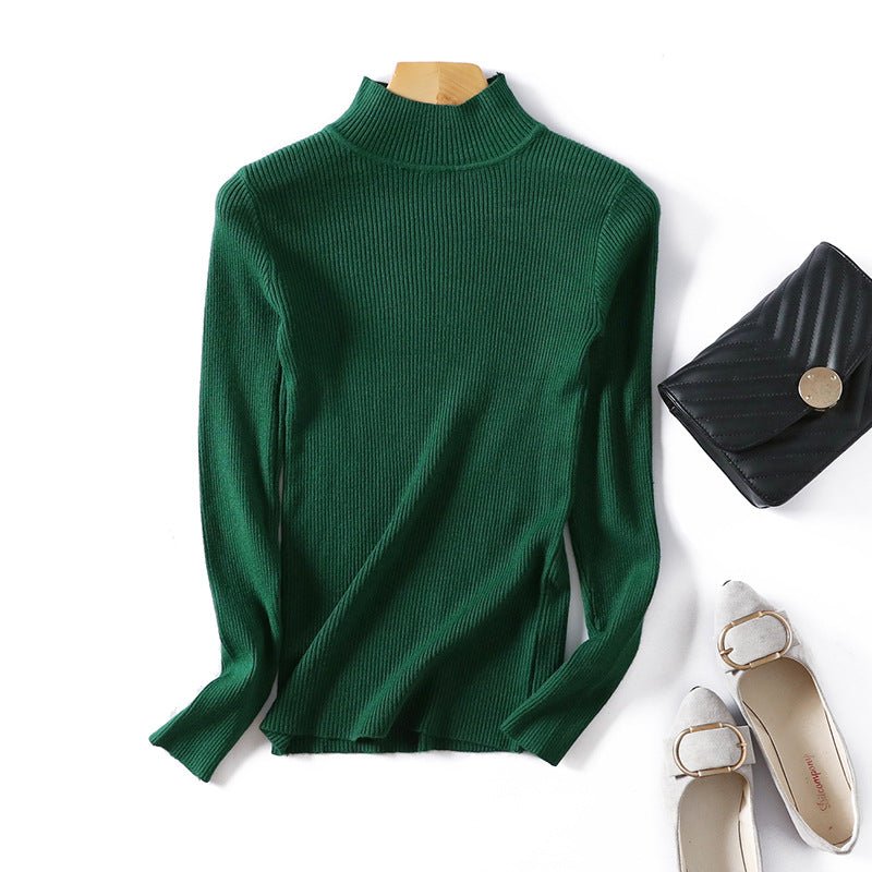 Slim Half-Turtleneck Bottoming Pullover