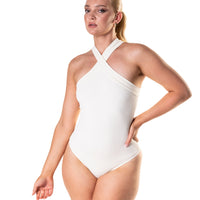 Crossover Halter Shapewear Bodysuit - HeyShape