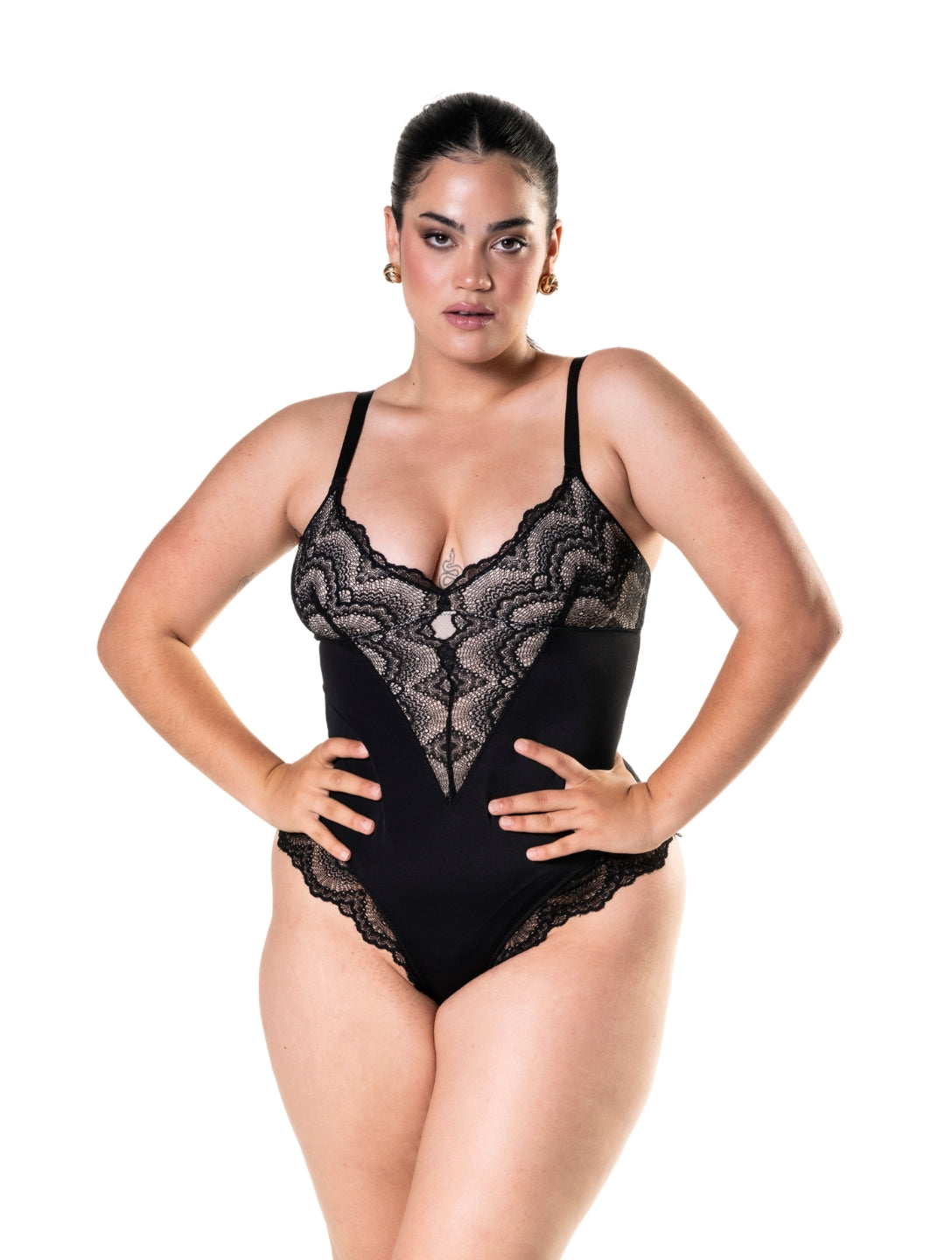 Half Laced Bodysuit - HeyShape