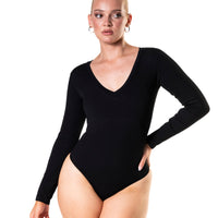 Long Sleeve Scoop Neck Bodysuit - HeyShape