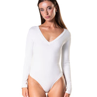 Long Sleeve Scoop Neck Bodysuit - HeyShape