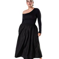 One Shoulder Long Sleeve Thong Bodysuit