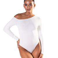 One Shoulder Long Sleeve Thong Bodysuit - HeyShape