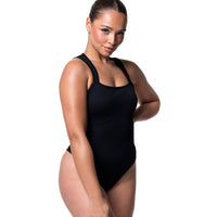 Ribbed Square Neck Shapewear Bodysuit
