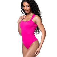 Ribbed Square Neck Shapewear Bodysuit
