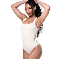 Ribbed Square Neck Shapewear Bodysuit
