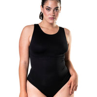Round Neck Thong Bodysuit - HeyShape