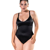 Satin Snatched Thong Bodysuit - HeyShape