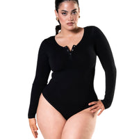 Seamless Long Sleeve Thong Bodysuit - HeyShape