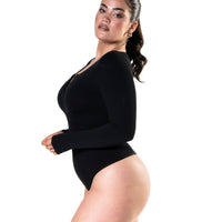 Seamless Long Sleeve Thong Bodysuit