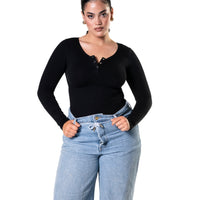 Seamless Long Sleeve Thong Bodysuit