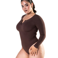 Seamless Long Sleeve Thong Bodysuit