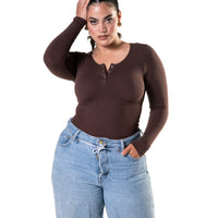 Seamless Long Sleeve Thong Bodysuit