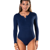 Seamless Long Sleeve Thong Bodysuit - HeyShape