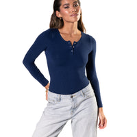 Seamless Long Sleeve Thong Bodysuit