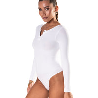 Seamless Long Sleeve Thong Bodysuit