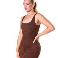 Square Neck U-Back Flared Jumpsuit