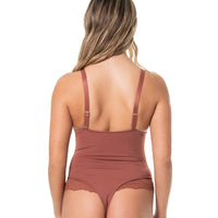 V-Neck Half Laced Bodysuit