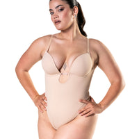 Plunge Shapewear Thong Bodysuit