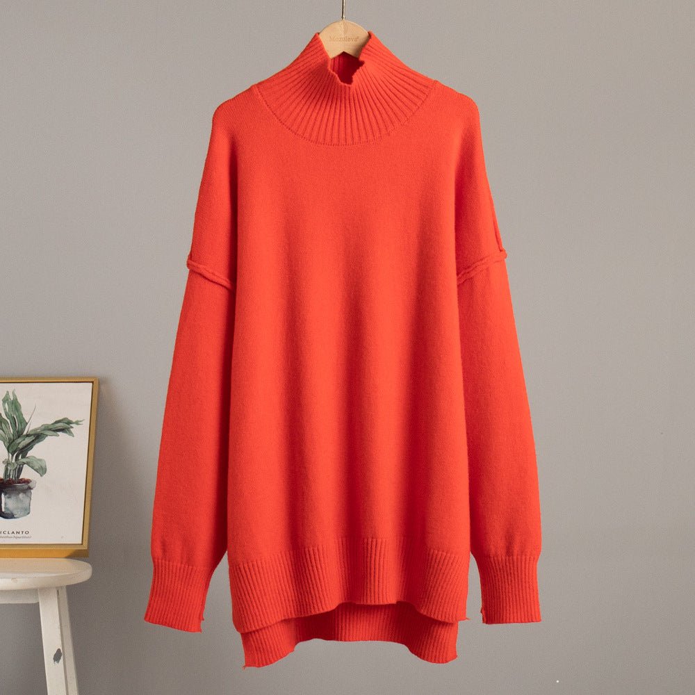 Thick High-Neck Lazy Wide Trousers Set